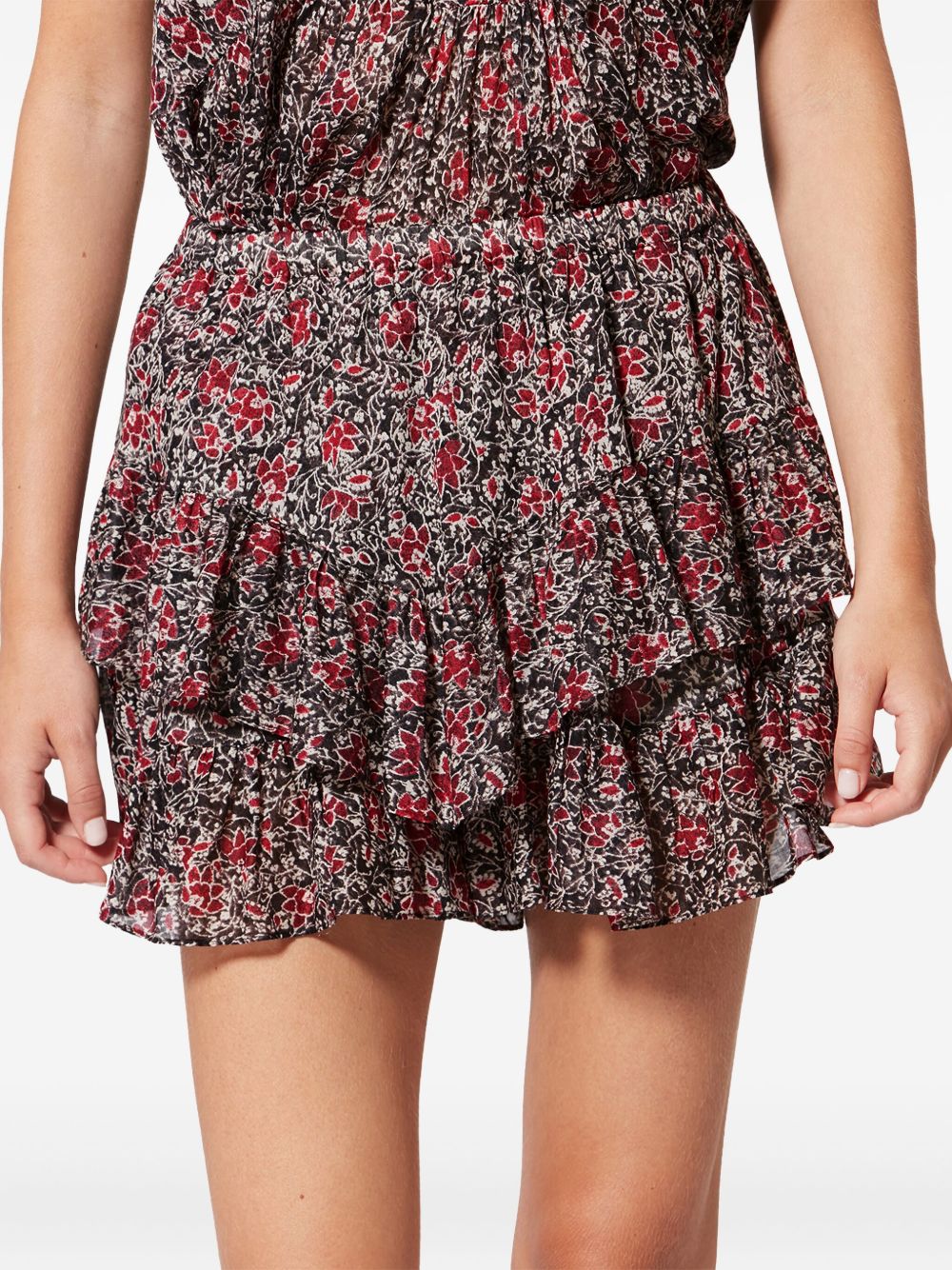 MARANT ETOILE Shorts in cotone con stampa floreale rosa 