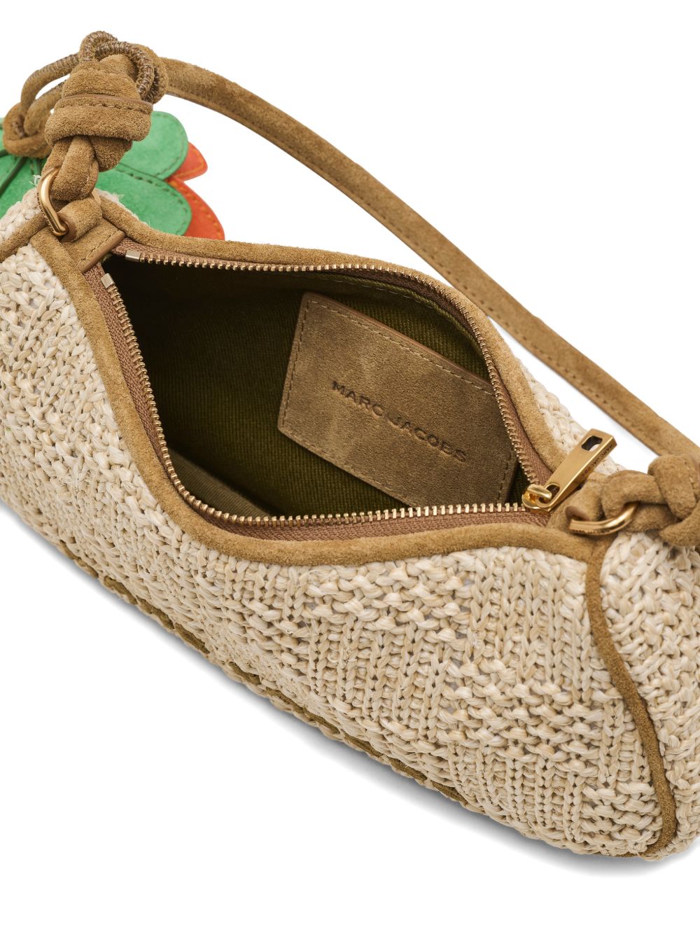 MARC JACOBS Borsa beige in crochet con charm a fiore 