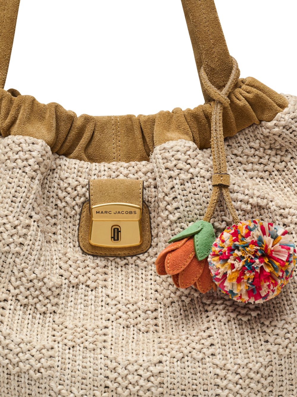 MARC JACOBS Borsa a mano tote in crochet con charm a fiore 