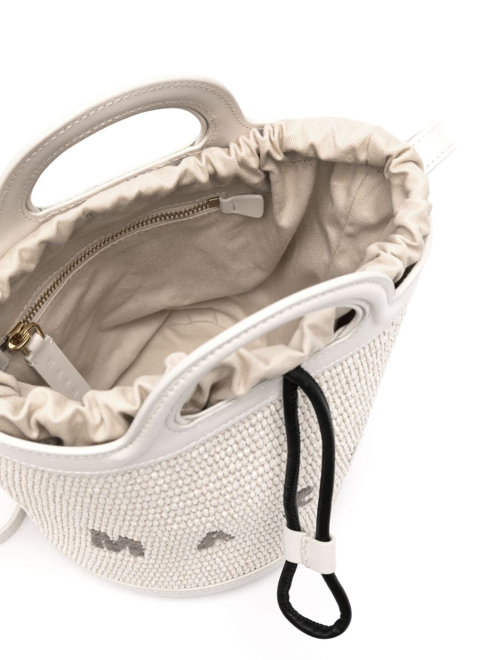 MARNI Borsa a secchiello Mini Puket bianca 