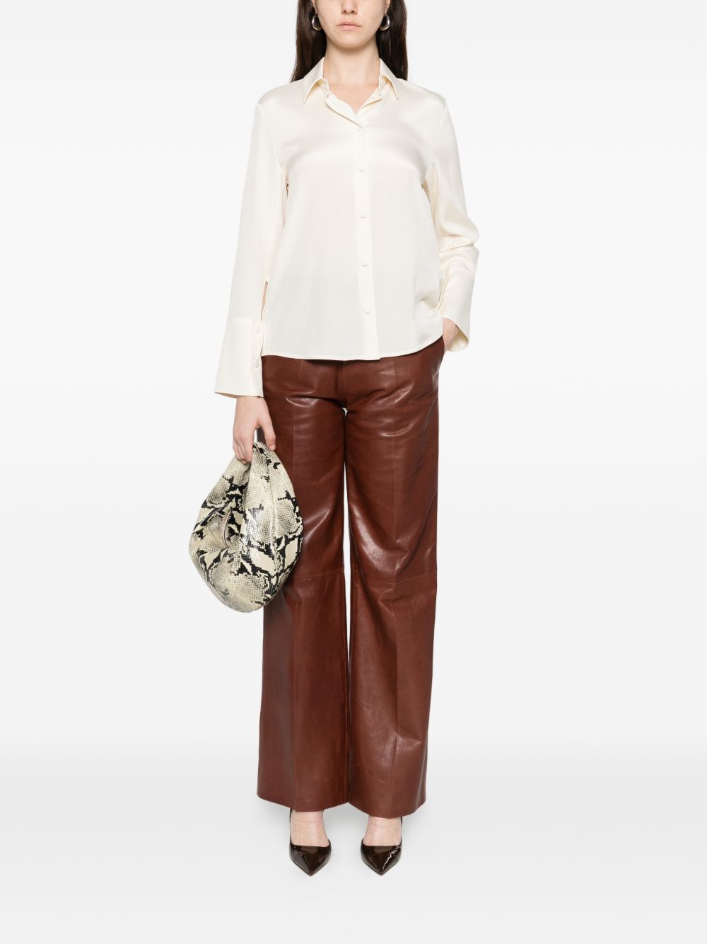 MAX MARA Camicia avorio 'Mxpvoliera' in pura seta 
