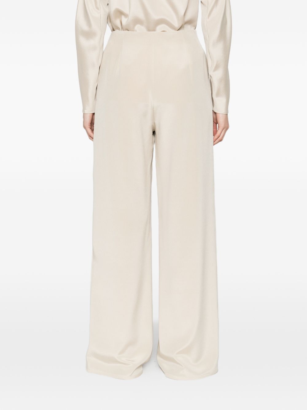 MAX MARA Pantaloni Palde in seta beige svasati 