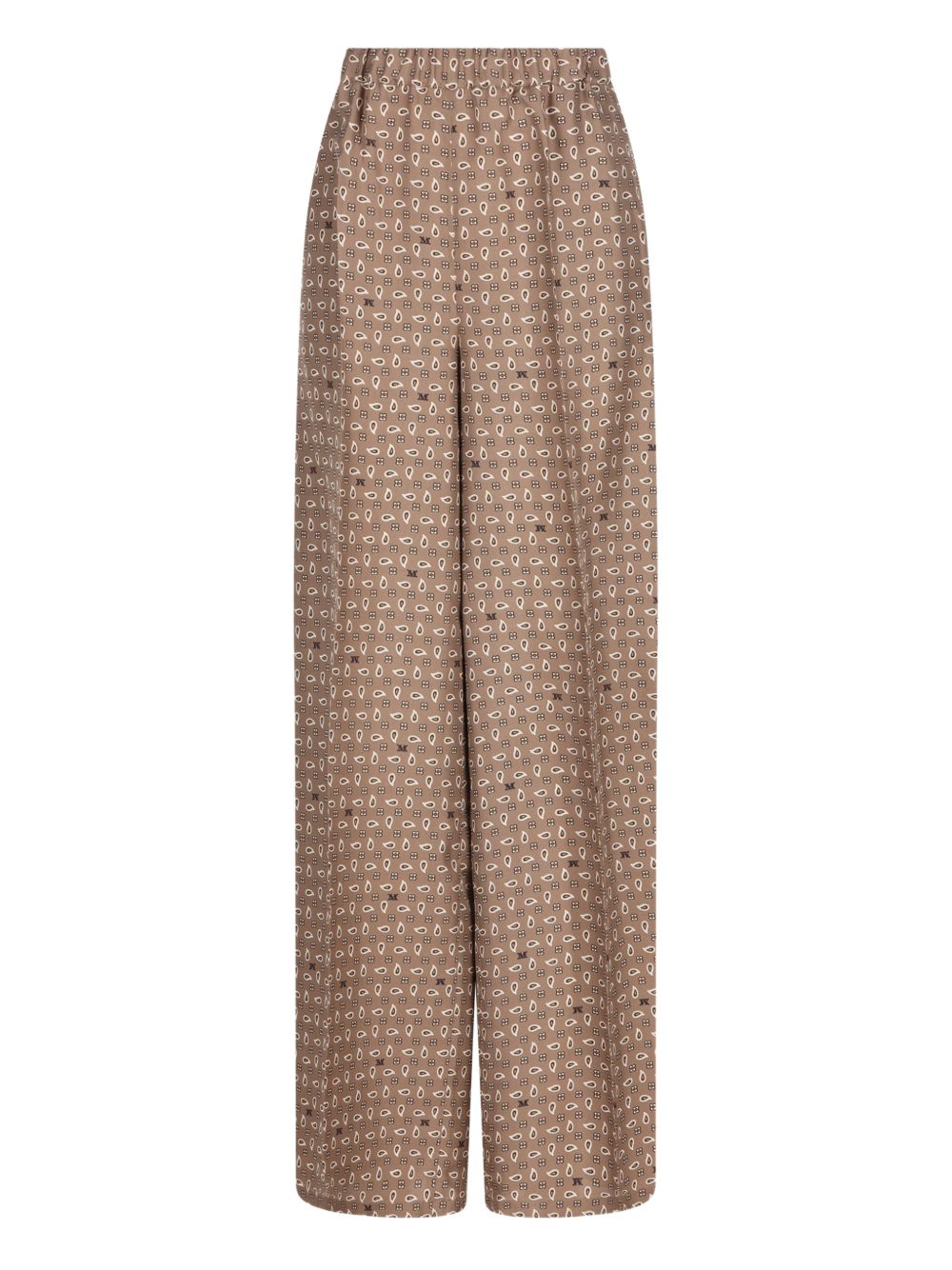 MAX MARA Pantaloni color nocciola con grafica all-over 