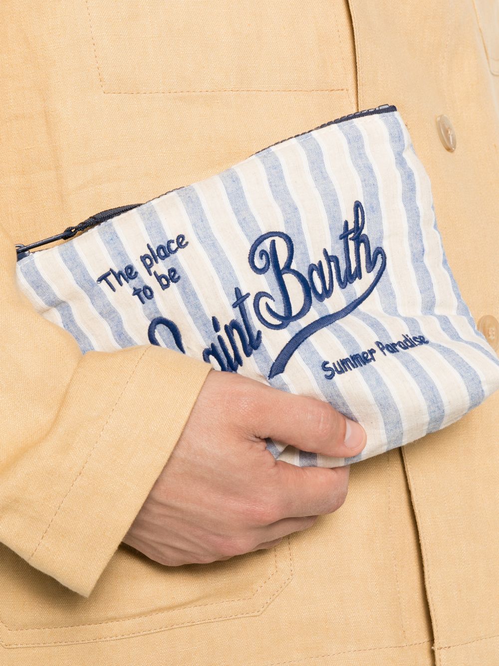 MC2 SAINT BARTH Pochette Aline in cotone a righe 