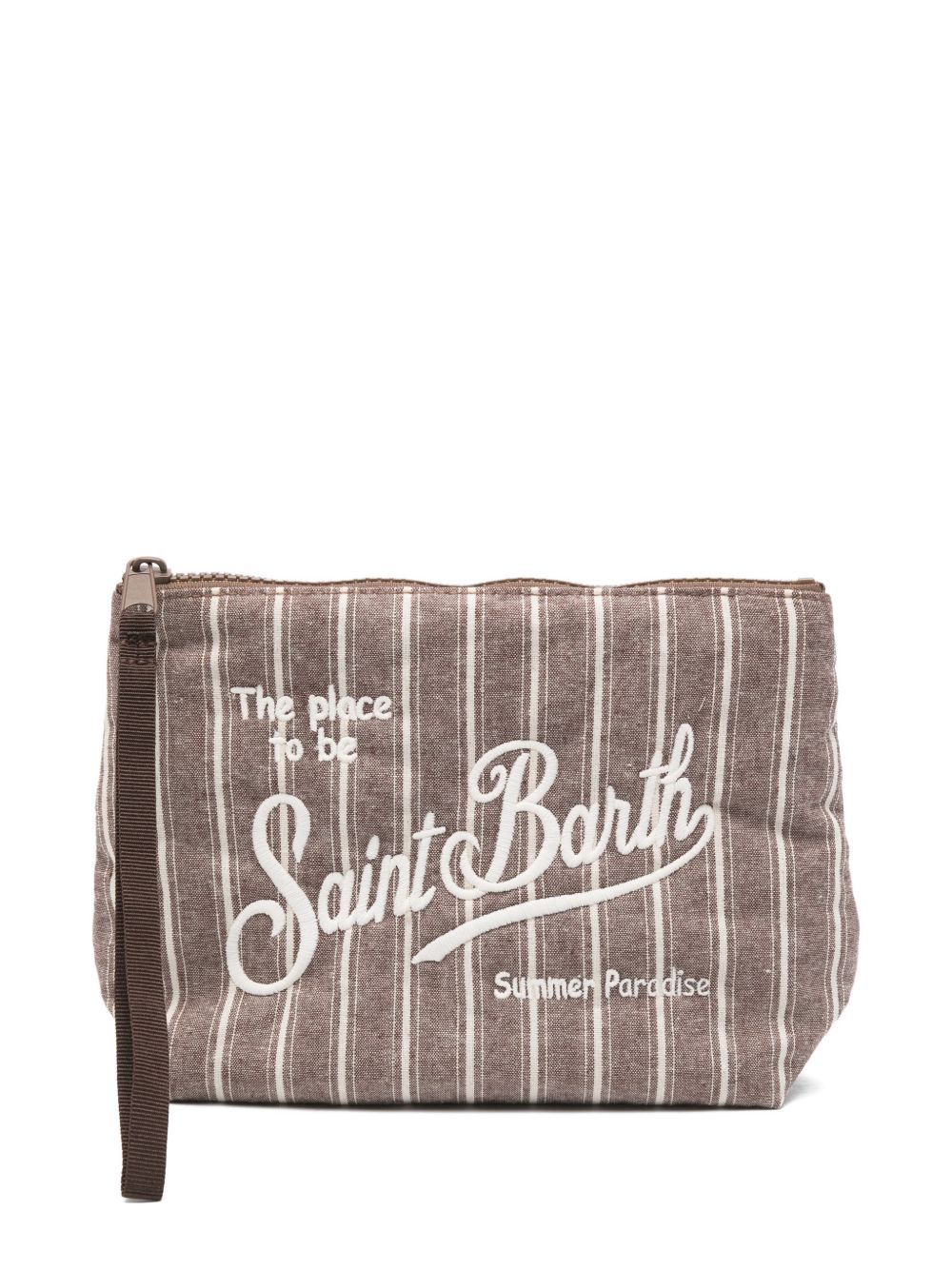 MC2 SAINT BARTH Pochette Aline in cotone marrone a righe 