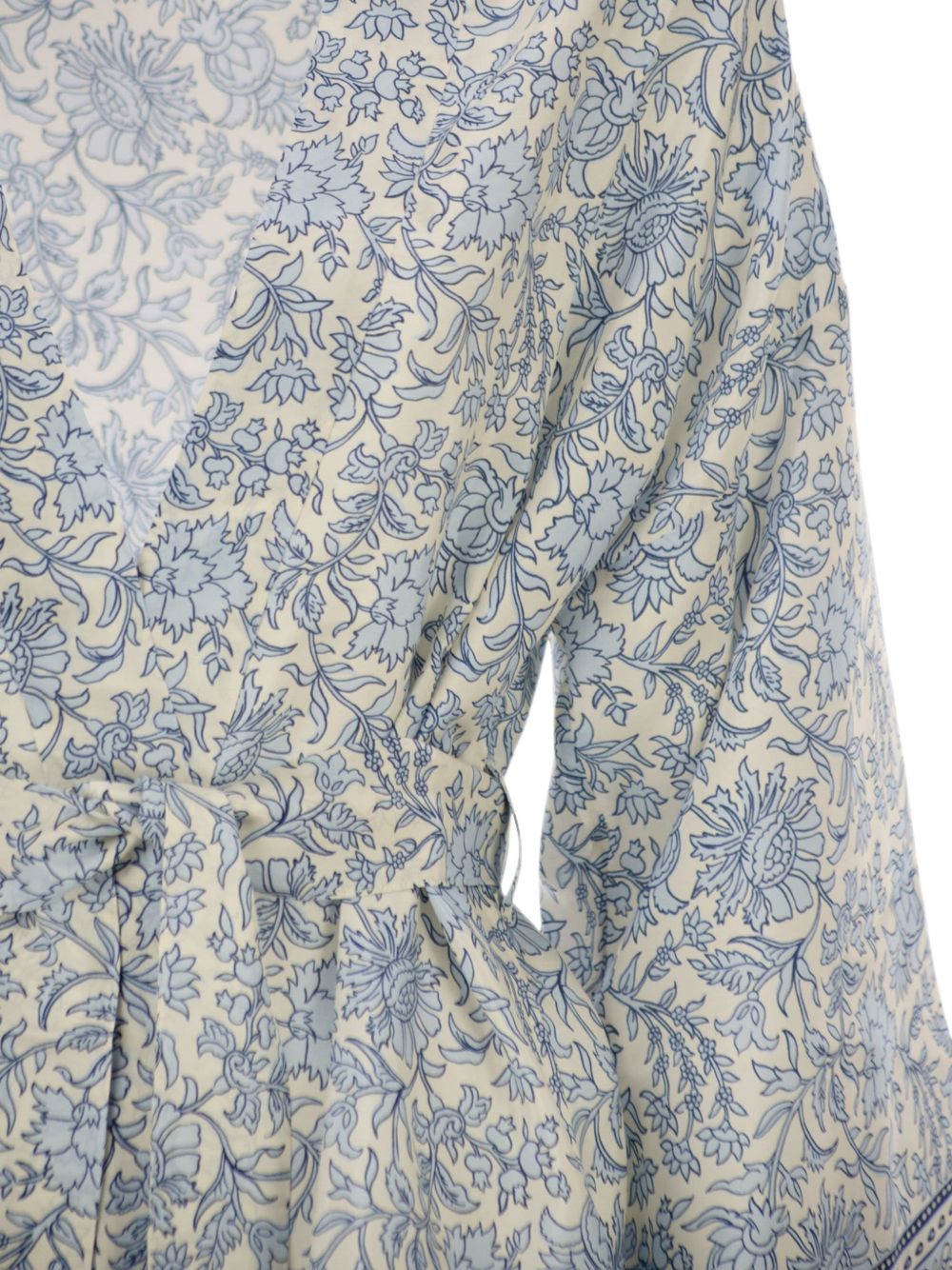 MC2 SAINT BARTH Kimono Carly in seta con fantasia azzurra 