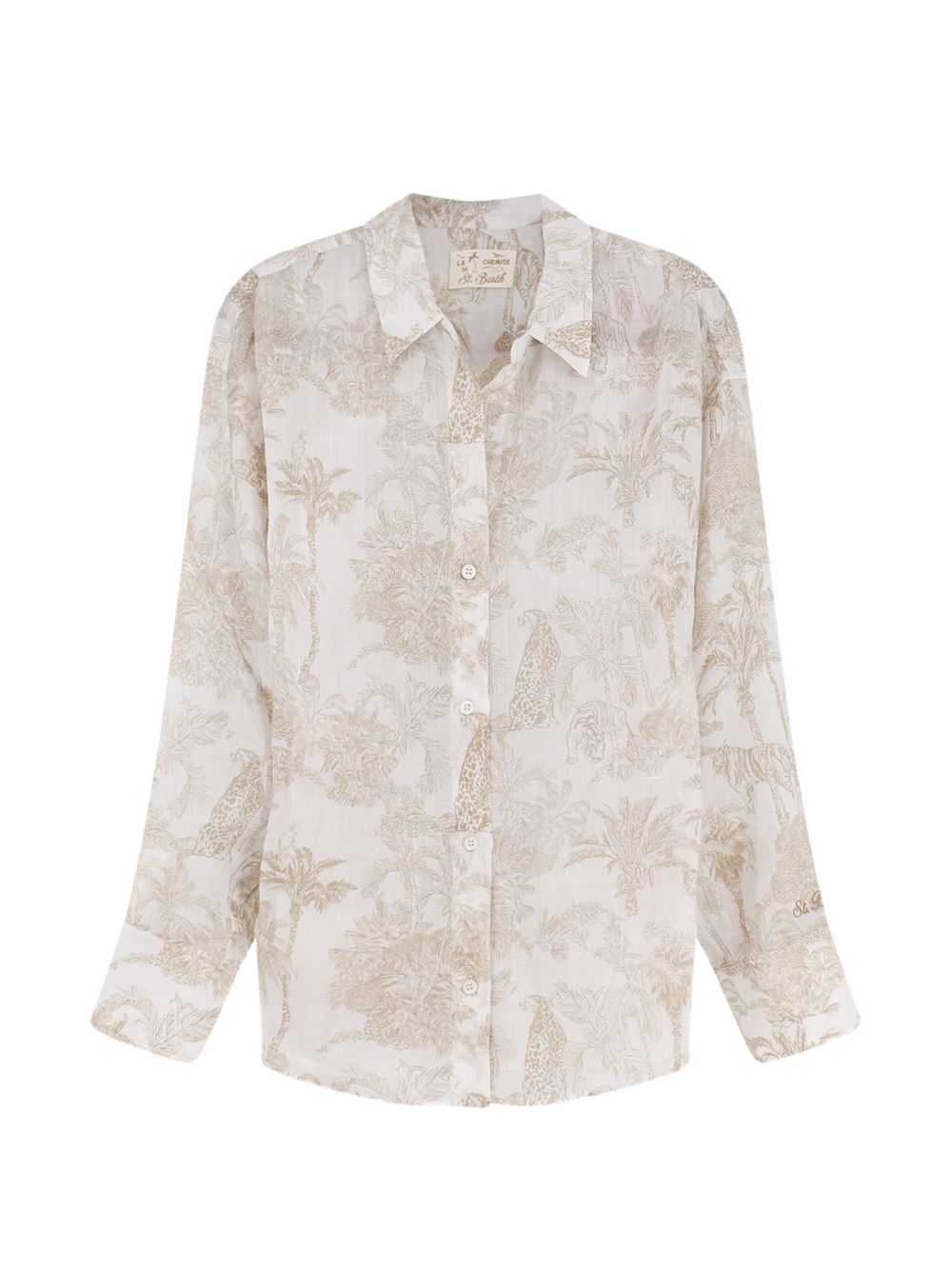 MC2 SAINT BARTH Camicia Cristel con stampa floreale marrone 