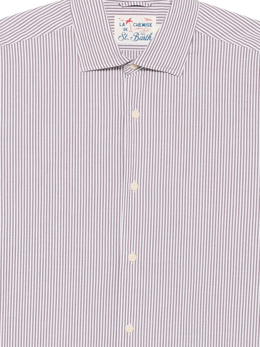 MC2 SAINT BARTH Camicia Pamplona a righe marroni 