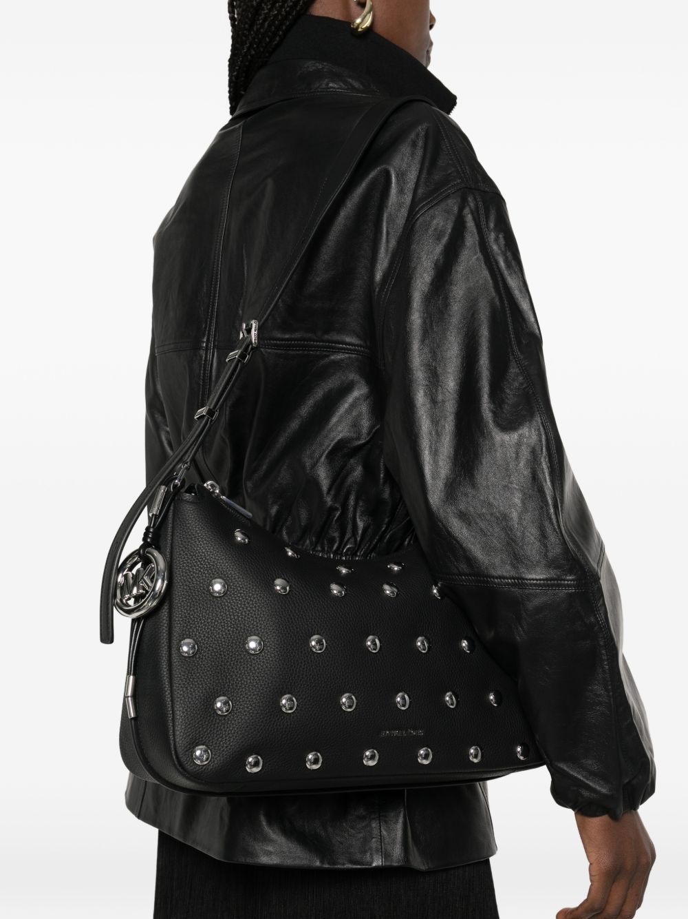MICHAEL KORS Borsa a spalla nera con borchie 