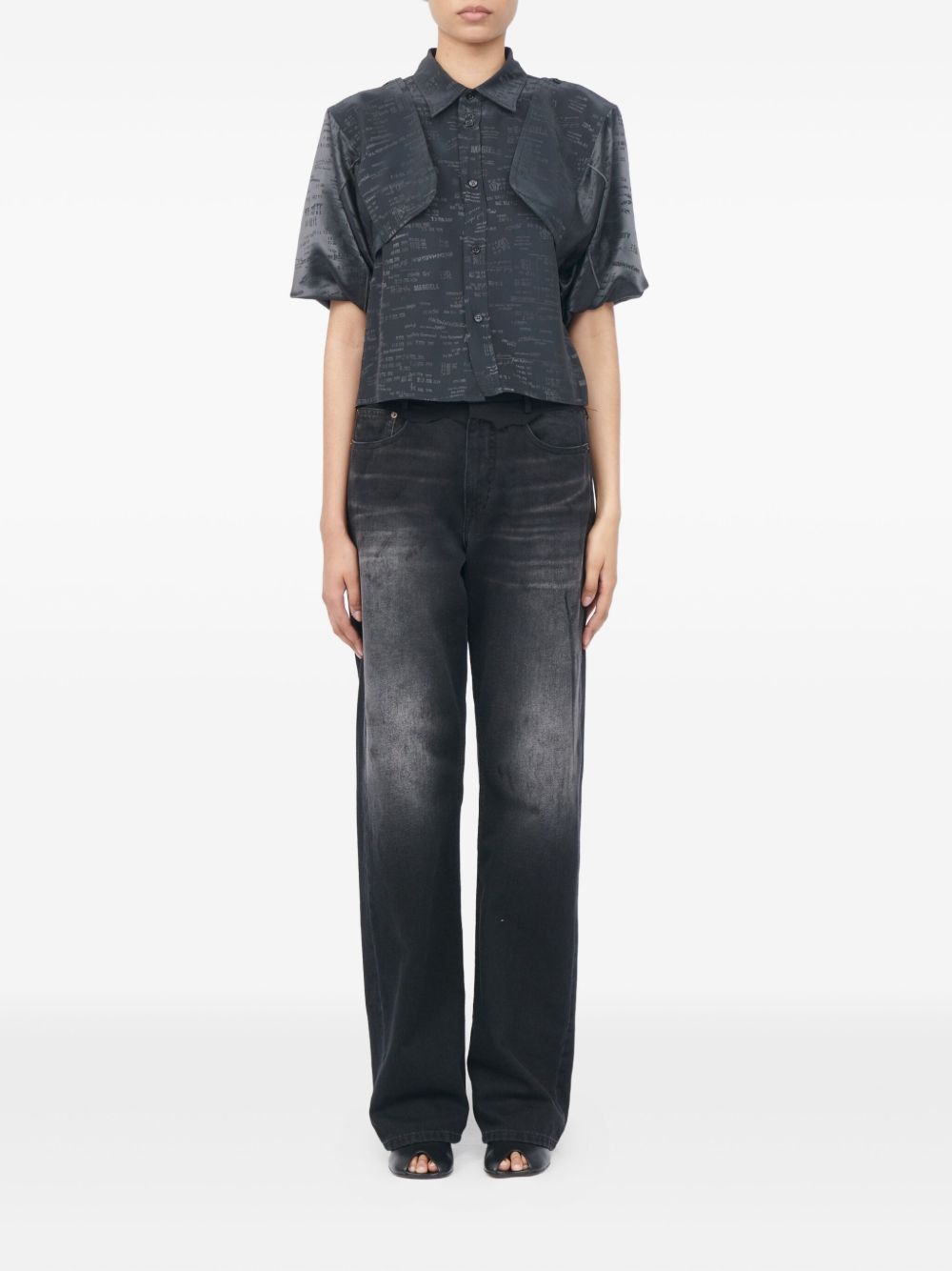 MM6 MAISON MARGIELA Camicia in jacquard grigio antracite 