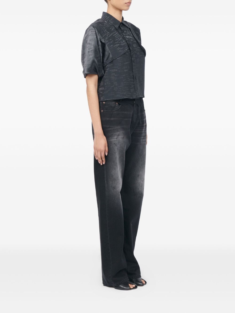 MM6 MAISON MARGIELA Camicia in jacquard grigio antracite 
