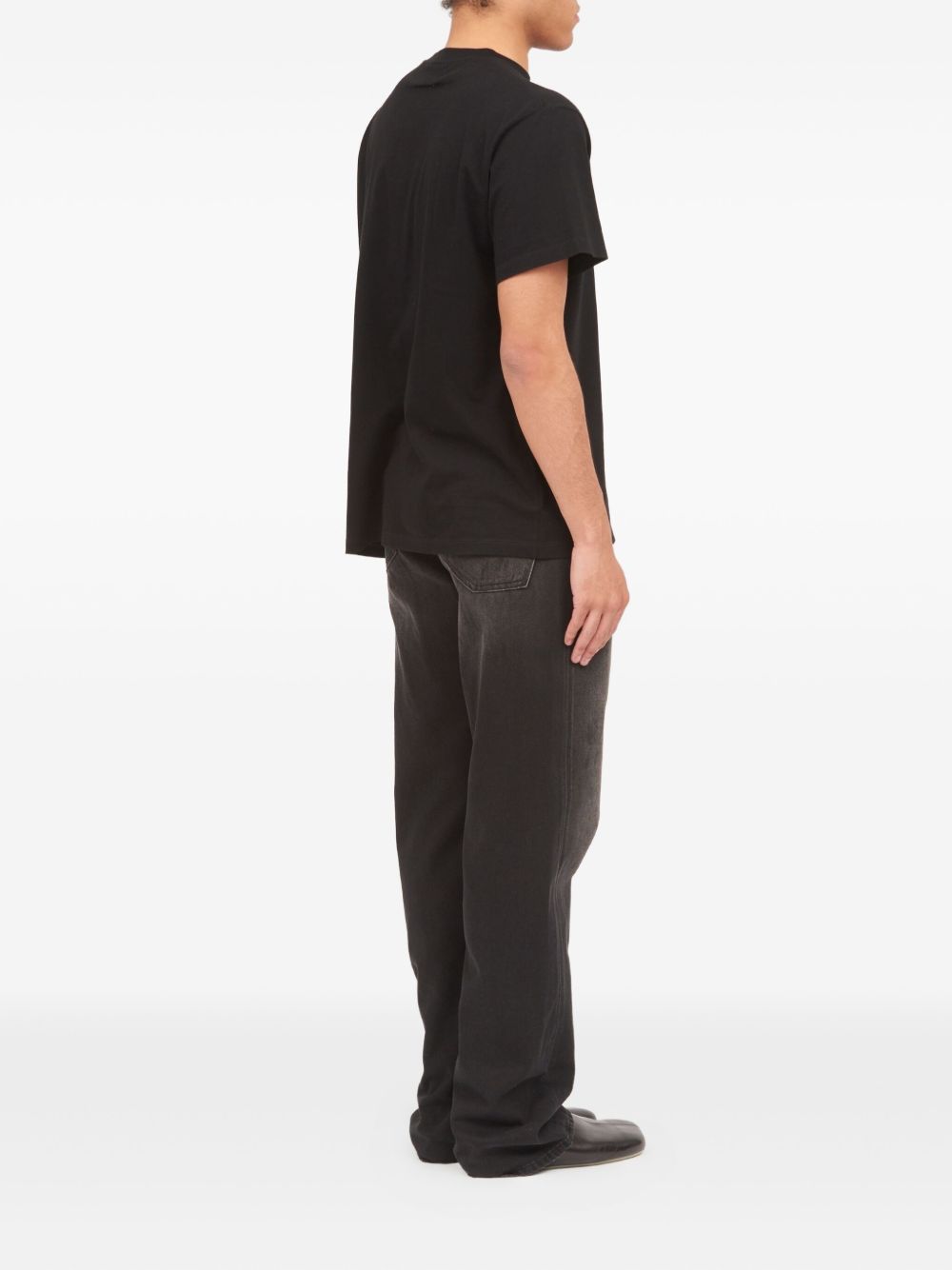 MM6 MAISON MARGIELA T-shirt in cotone a maniche corte nera 