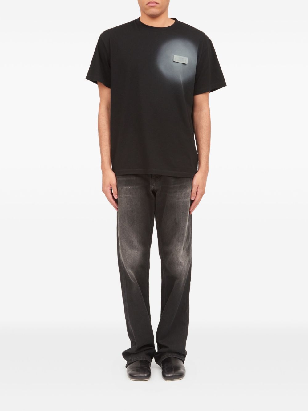 MM6 MAISON MARGIELA T-shirt in cotone a maniche corte nera 