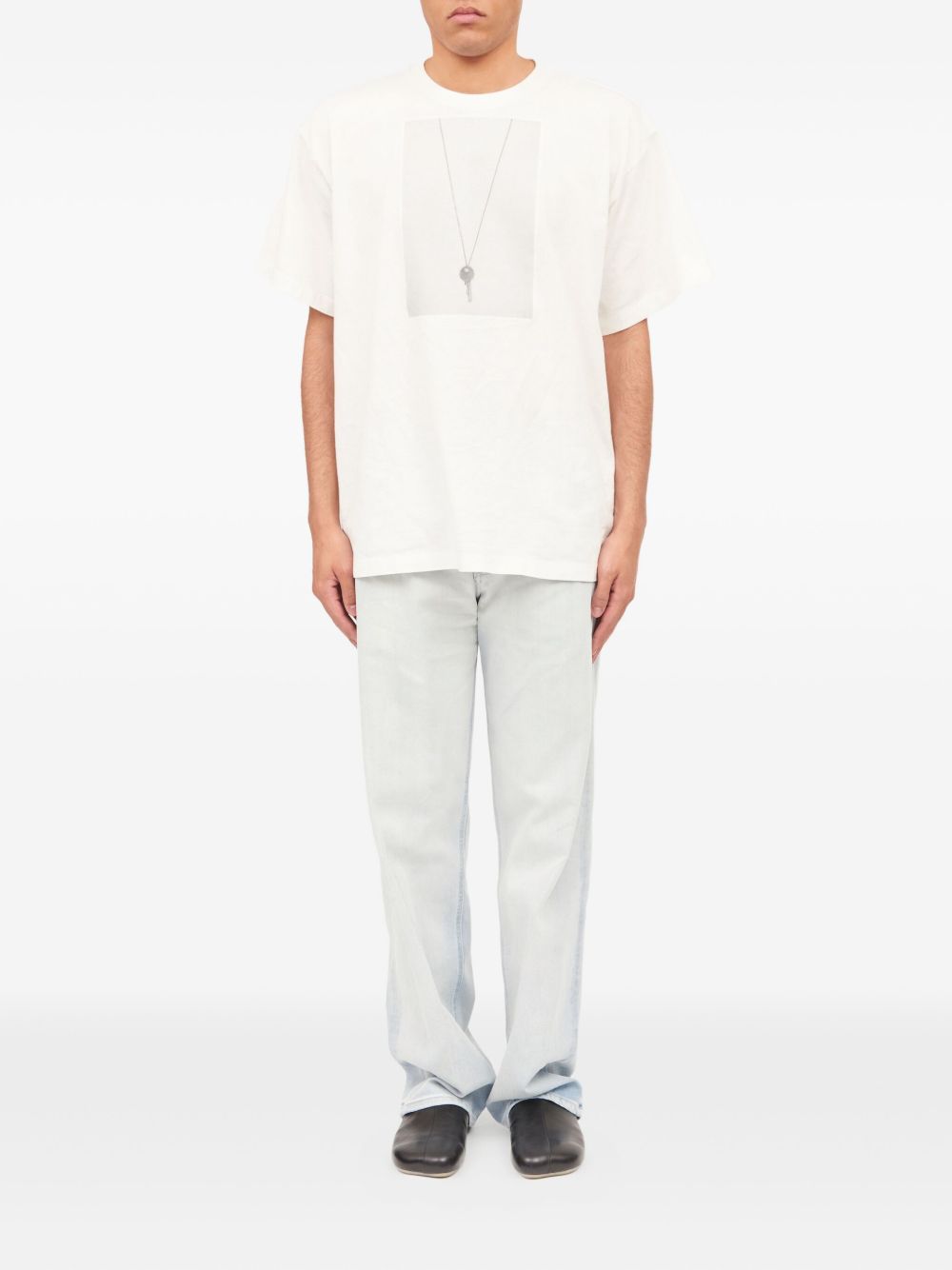 MM6 MAISON MARGIELA T-shirt in cotone bianco con stampa 