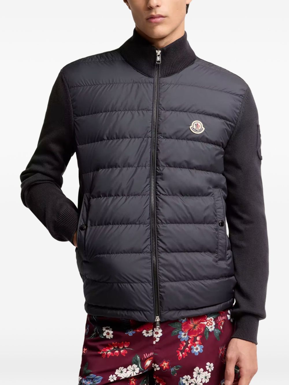 MONCLER Piumino combinato blu navy 