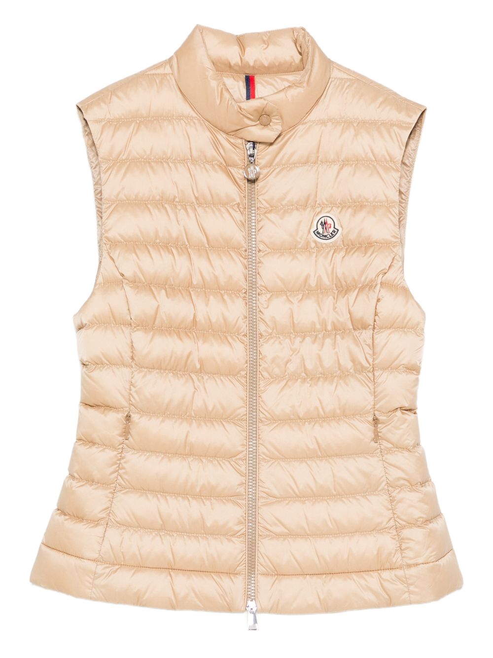 MONCLER Gilet trapuntato con zip e logo 