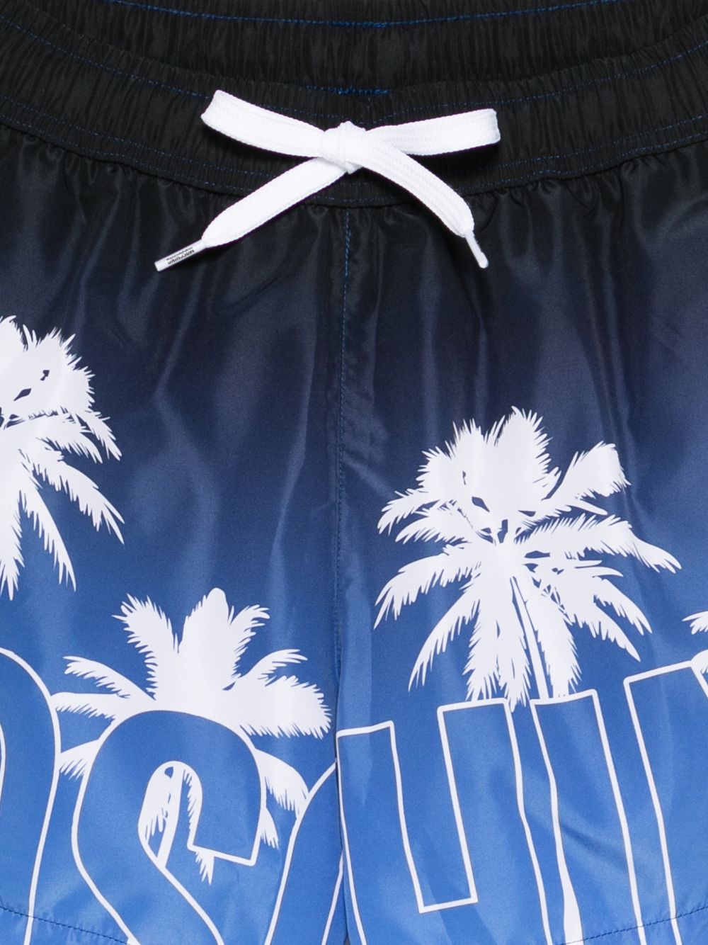 MOSCHINO SWIM Costume da mare corto blu con stampa grafica tropical 