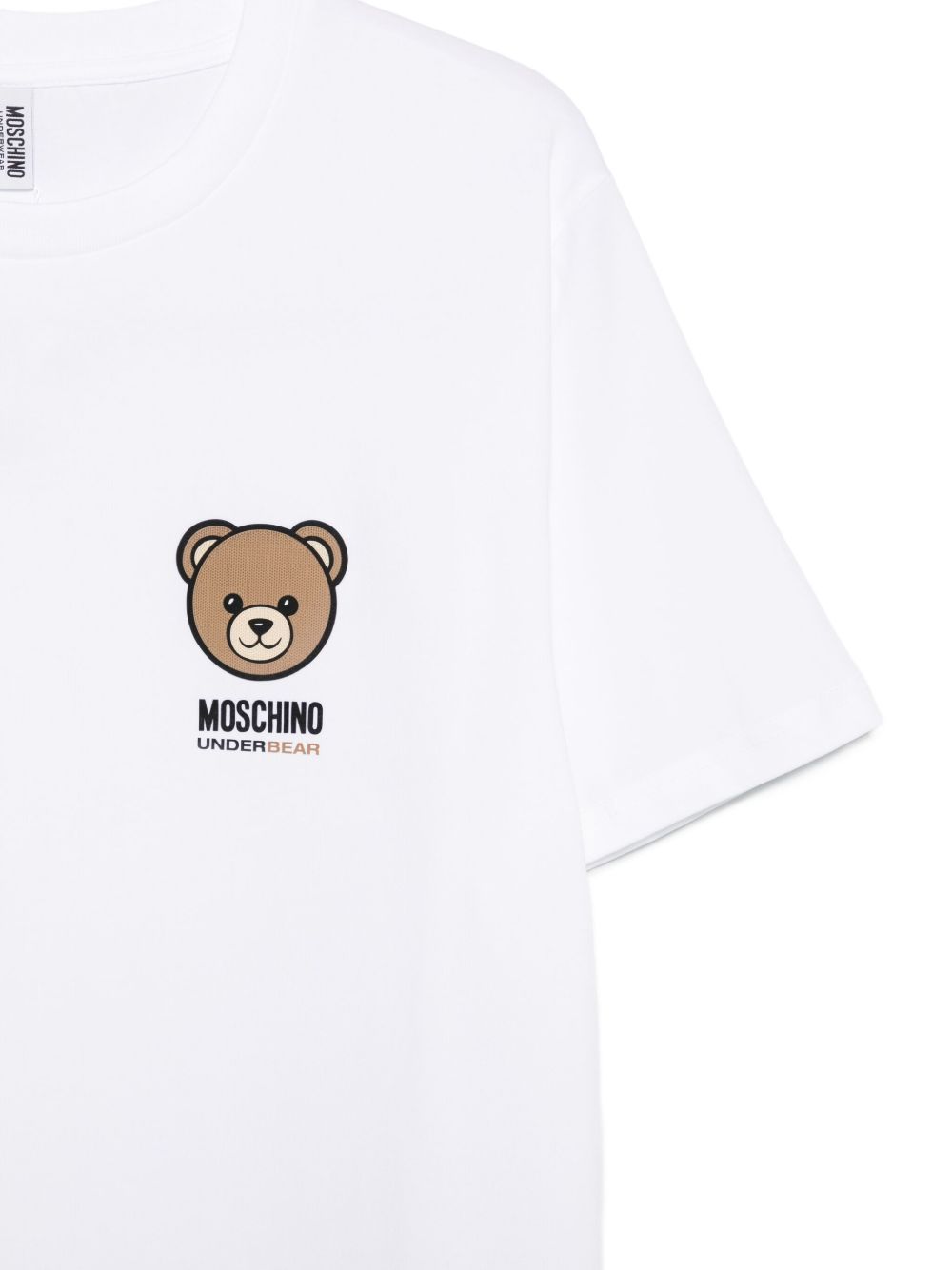 MOSCHINO UNDERWEAR T-shirt in cotone nero con patch orso 