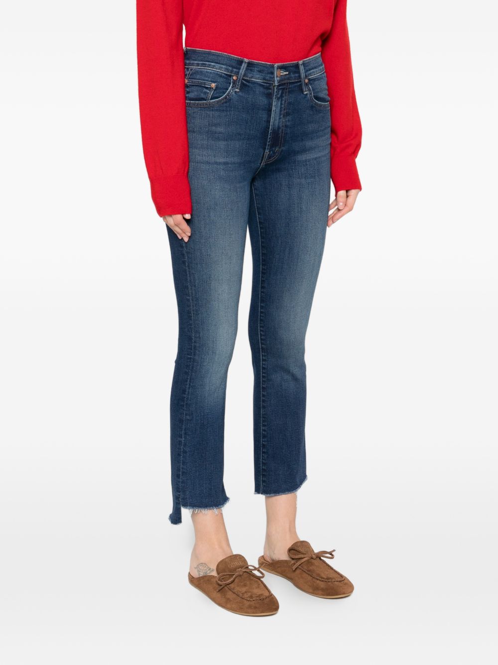 MOTHER Blu jeans The Insider Crop Step Fray 