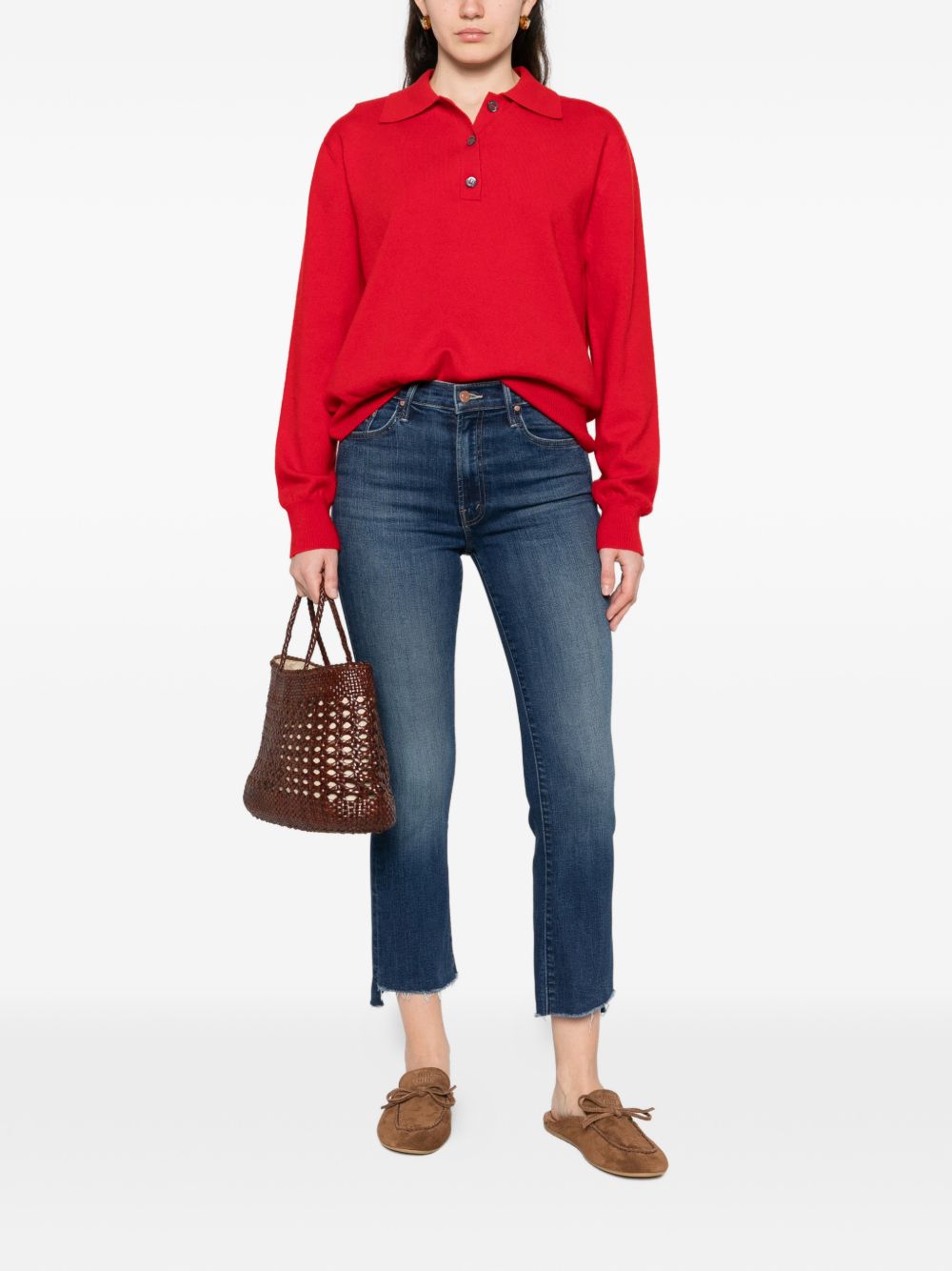 MOTHER Blu jeans The Insider Crop Step Fray 