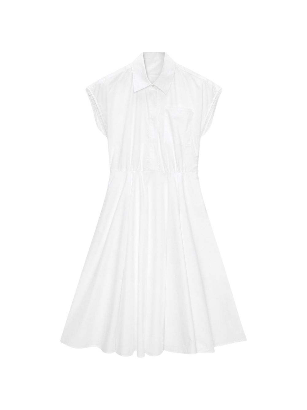 MSGM Abito midi in popeline bianco 