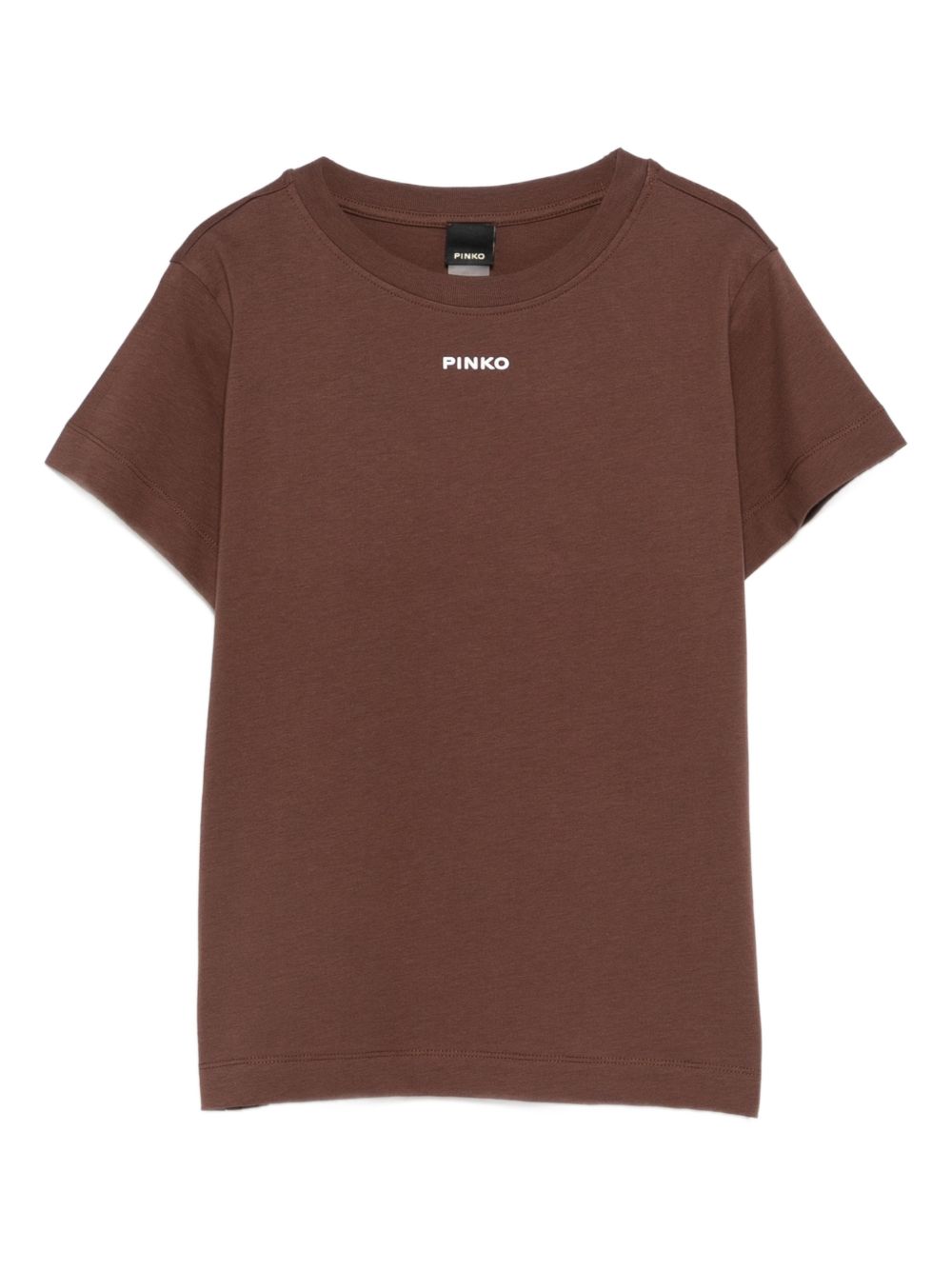 PINKO T-shirt marrone con logo bianco 