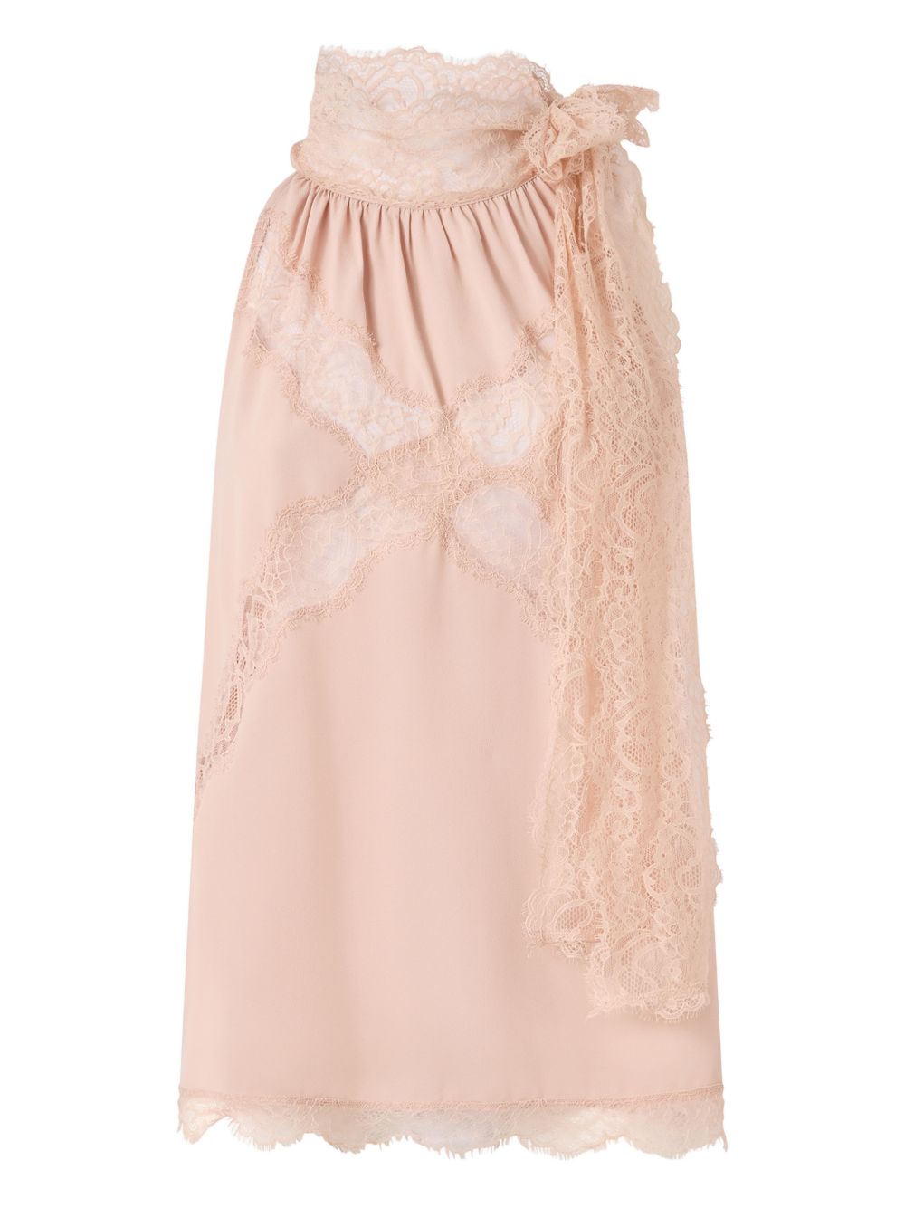 PINKO Gonna midi Mandarancio in cotone rosa chiaro con pizzo 