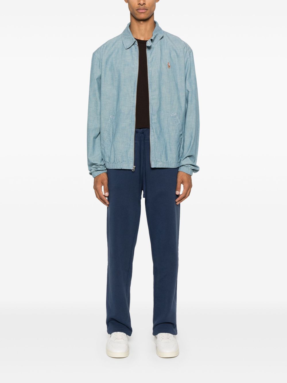 POLO RALPH LAUREN Pantaloni in cotone blu navy con vita elasticizzata 