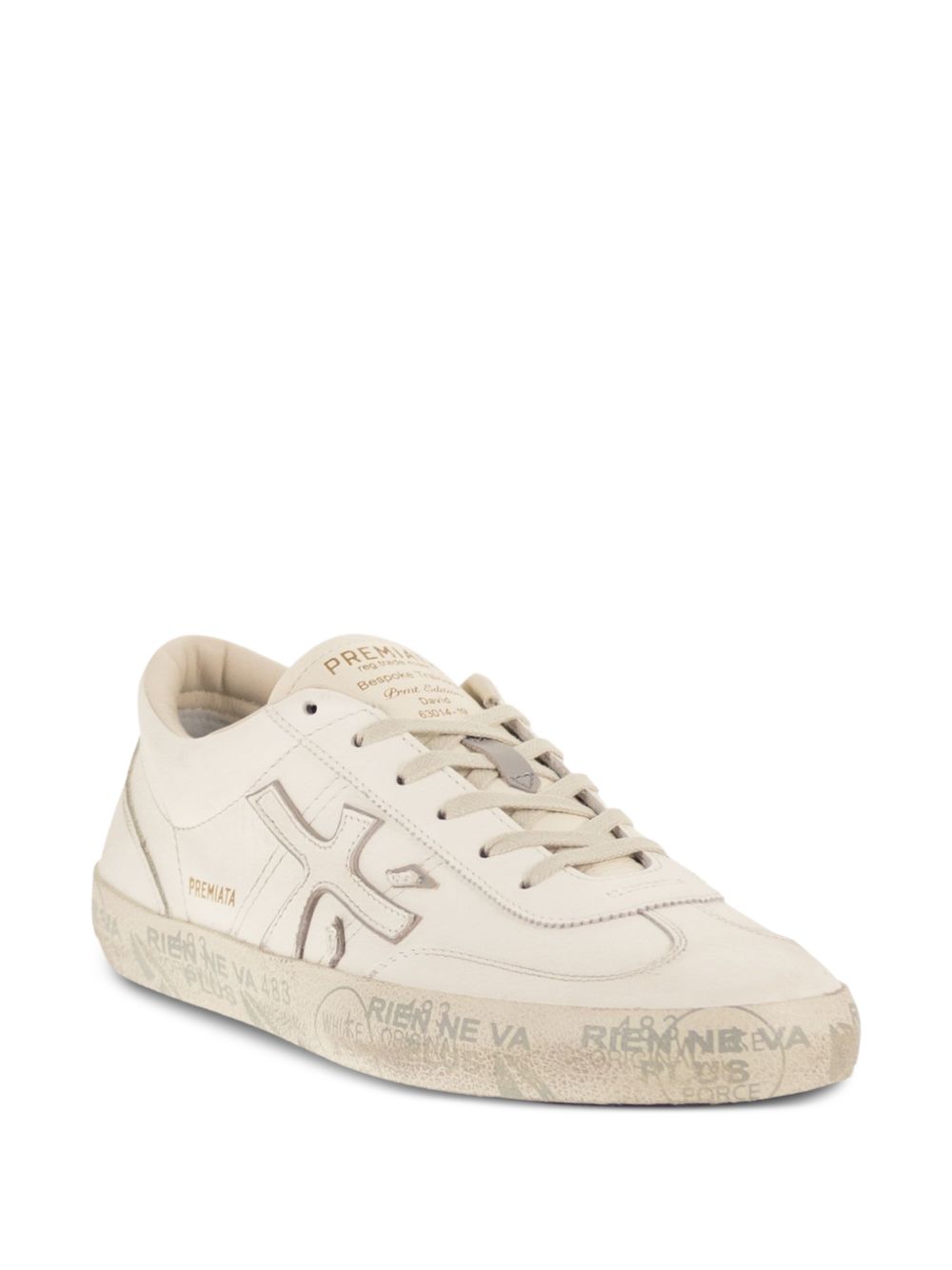 PREMIATA Sneakers David in pelle bianca con logo 