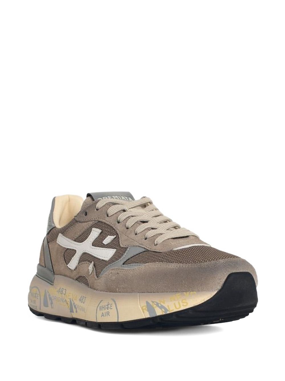 PREMIATA Sneakers Mick in camoscio beige con logo 