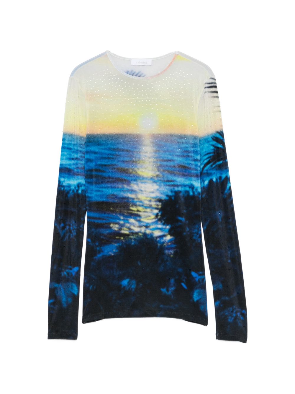 RABANNE T-shirt con stampa tropicale 