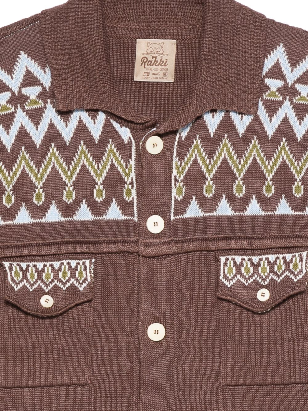 RAKKI Cardigan marrone ricamato Coleman 