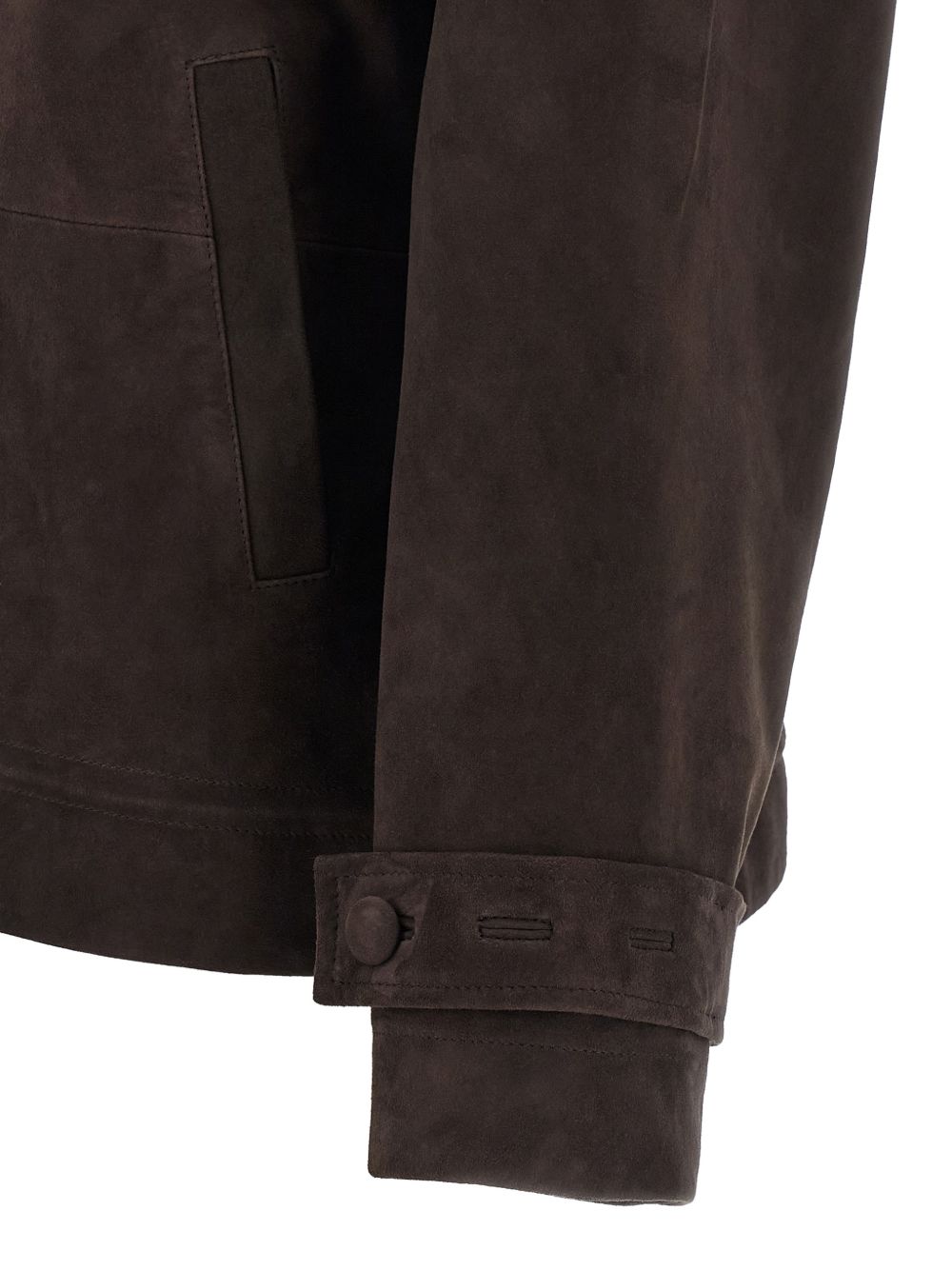 ROTATE Giacca in pelle marrone a collo alto 