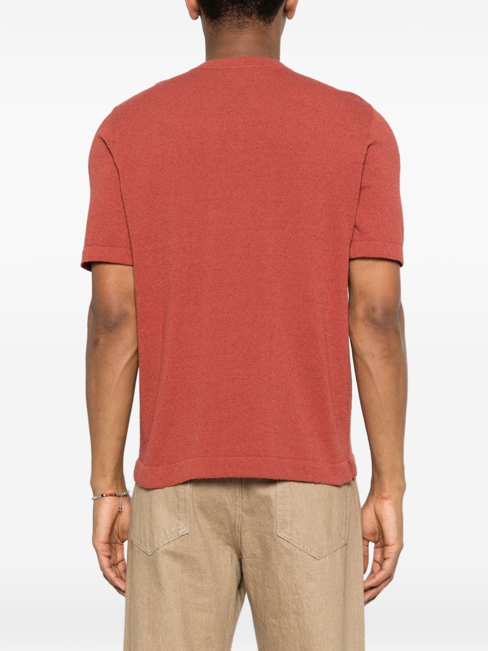 SCAGLIONE T-shirt in cotone rosso a maniche corte 