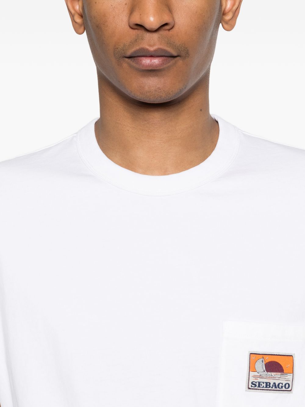SEBAGO T-shirt Rockycoast in cotone bianco 
