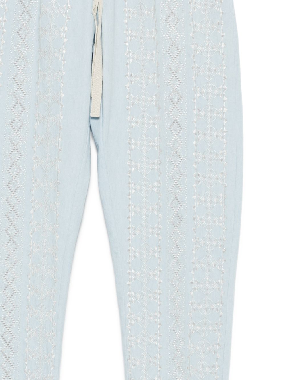 SEMICOUTURE Pantaloni casual Buddy con ricami celeste 