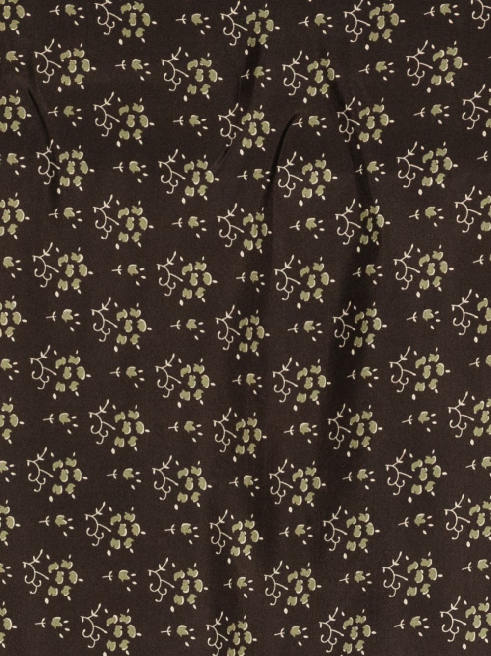 SOEUR Foulard in seta marrone con stampa fiori 