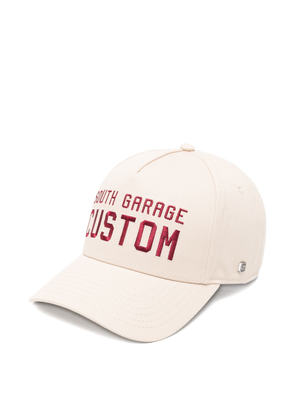 SOUTH GARAGE Cappello da baseball College avorio 