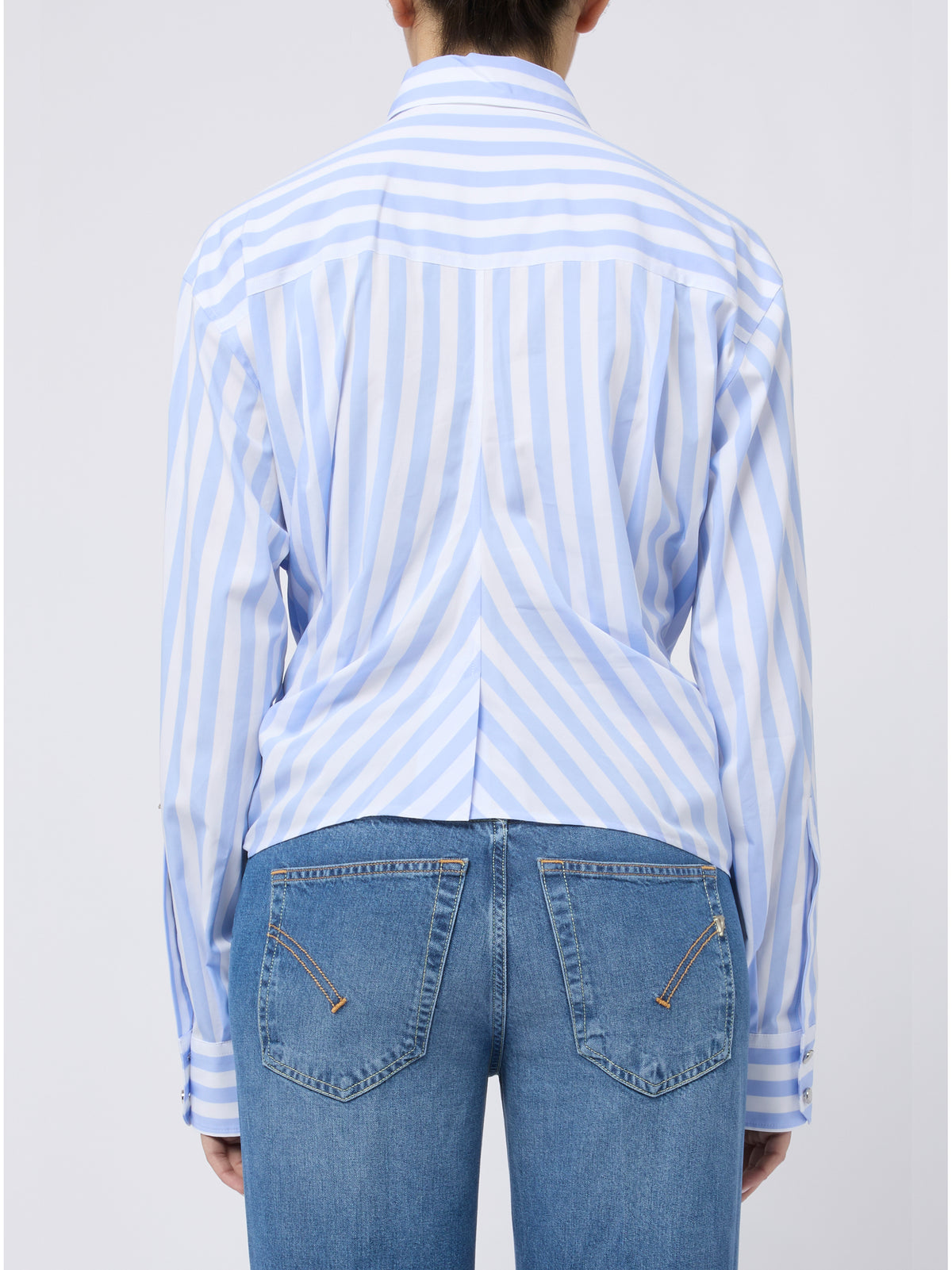 SPORTMAX Camicia a righe con dettaglio circolare in vita 