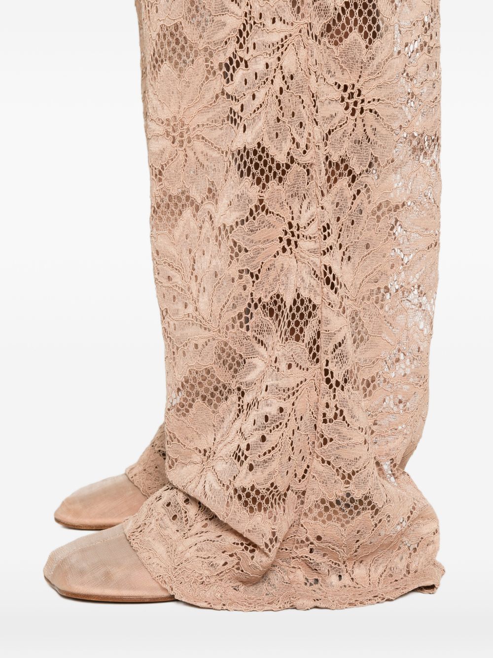 SPORTMAX Pantaloni Afoso in pizzo color nude 