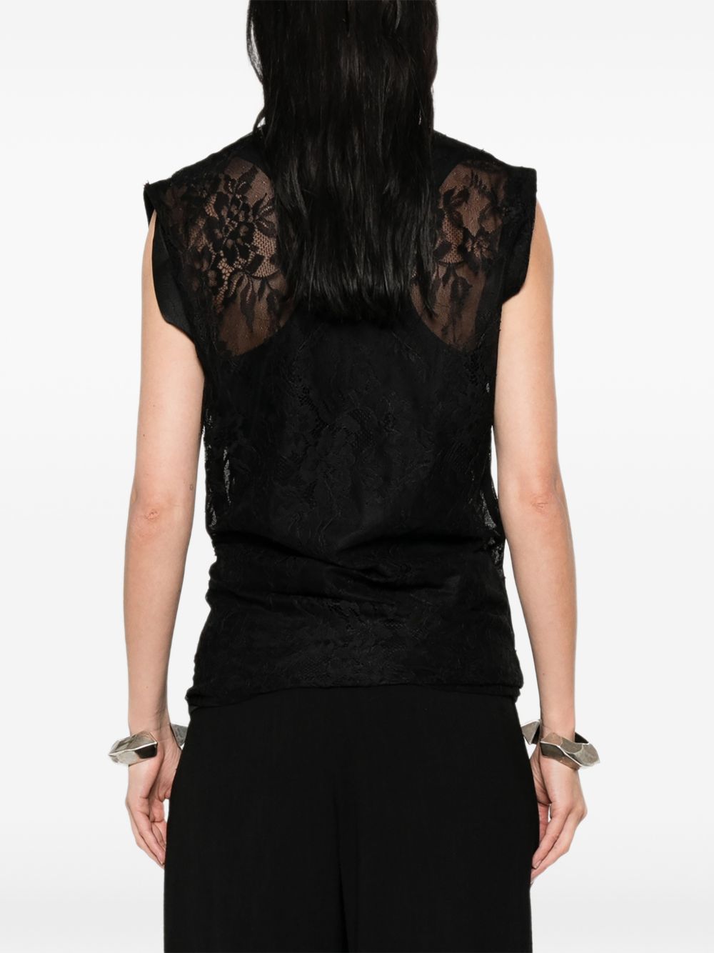 SPORTMAX Top Cupola con pizzo nero 