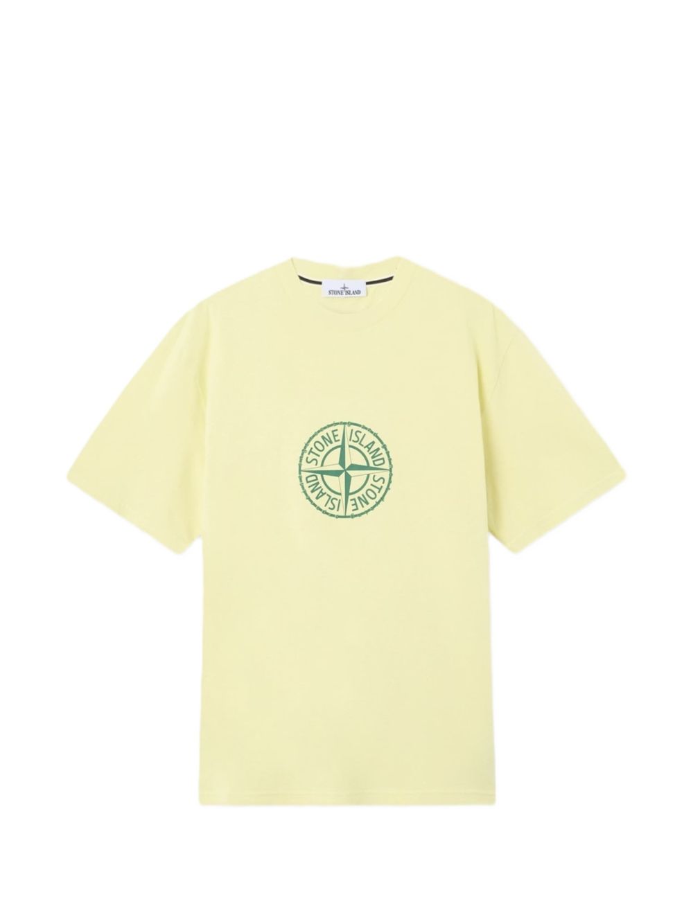 STONE ISLAND T-shirt in cotone giallo con bussola 