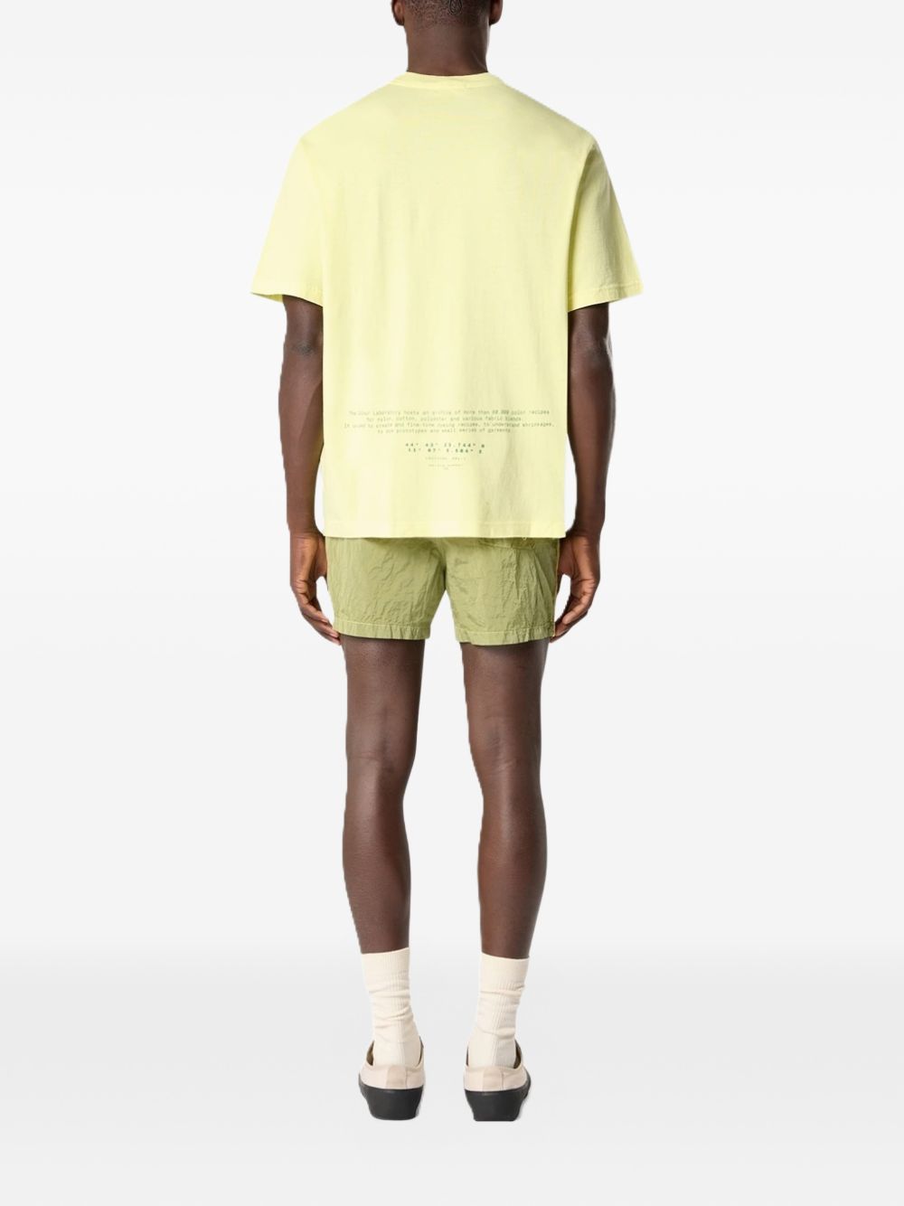 STONE ISLAND T-shirt in cotone giallo con bussola 