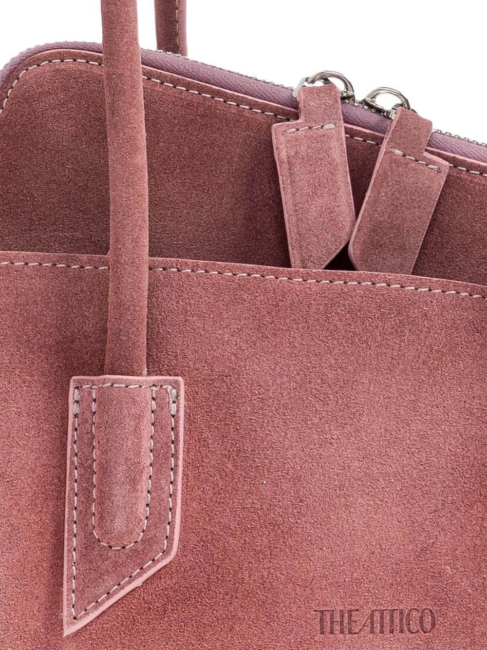 THE ATTICO Borsa a spalla piccola 'La Passeggiata' in camoscio rosa 