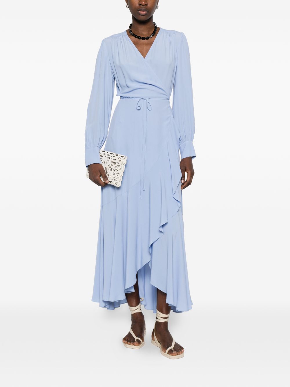 TWINSET Abito lungo con volant azzurro 