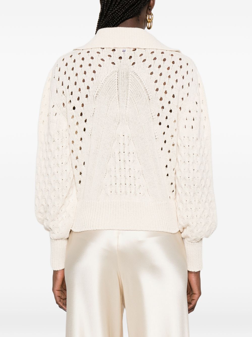 TWINSET Maglia in crochet avorio 