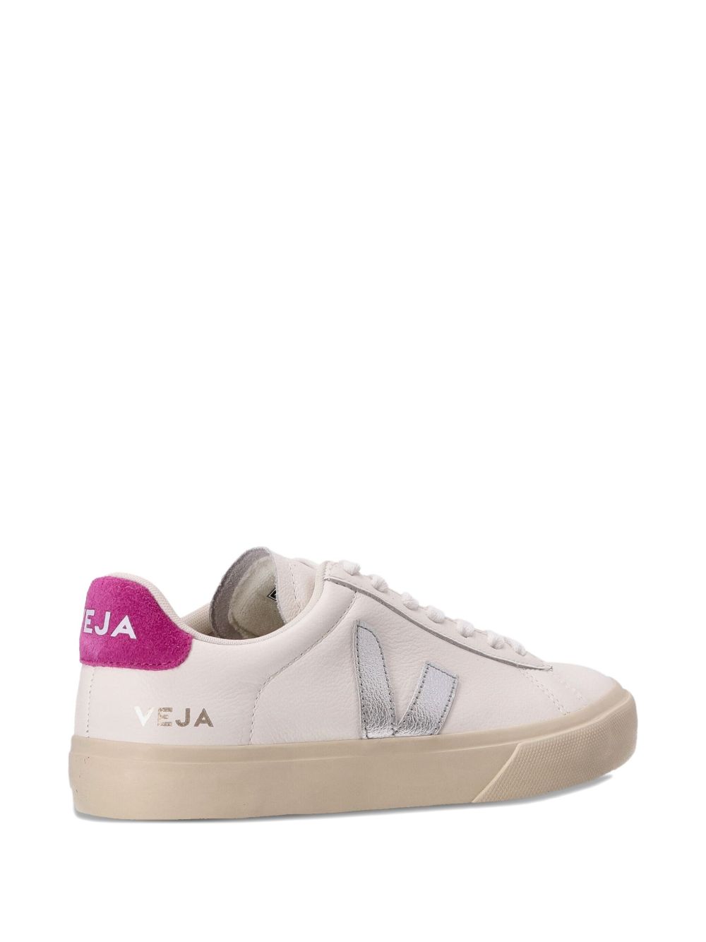 VEJA Sneakers con lacci bianche argento e fucsia 