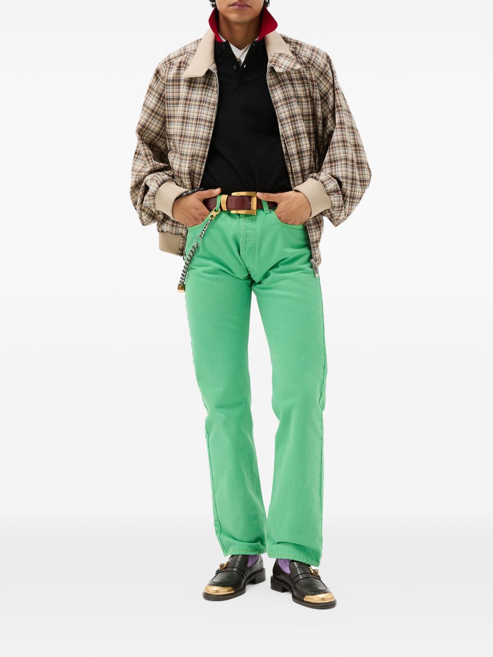 VERSACE Jeans lunghi verdi svasati 