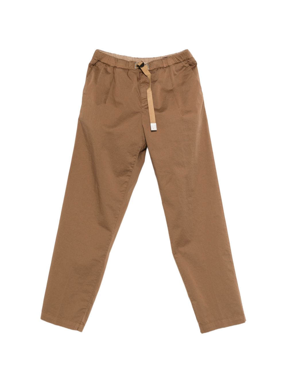 WHITE SAND Pantaloni in cotone elasticizzato con cintura in vita 