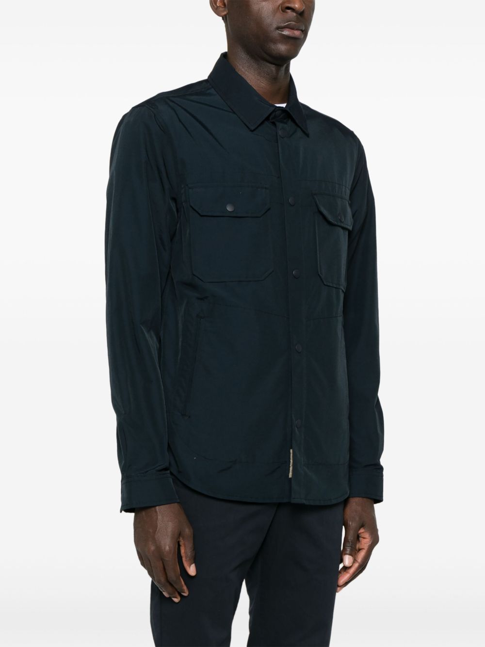 WOOLRICH Camicia blu notte con bottoni 
